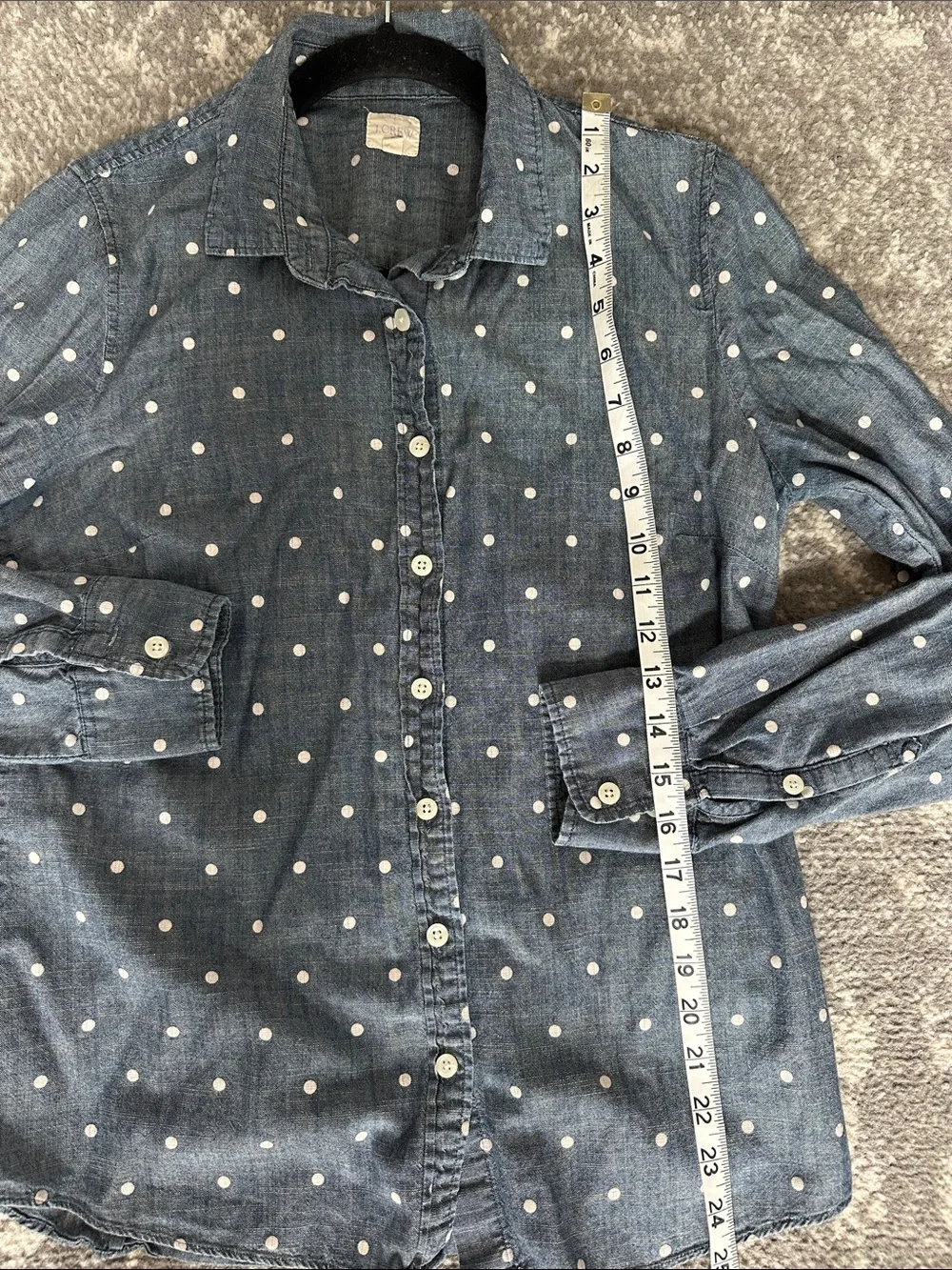 J. Crew Denim Blue Polka Dot Button-Down Shirt